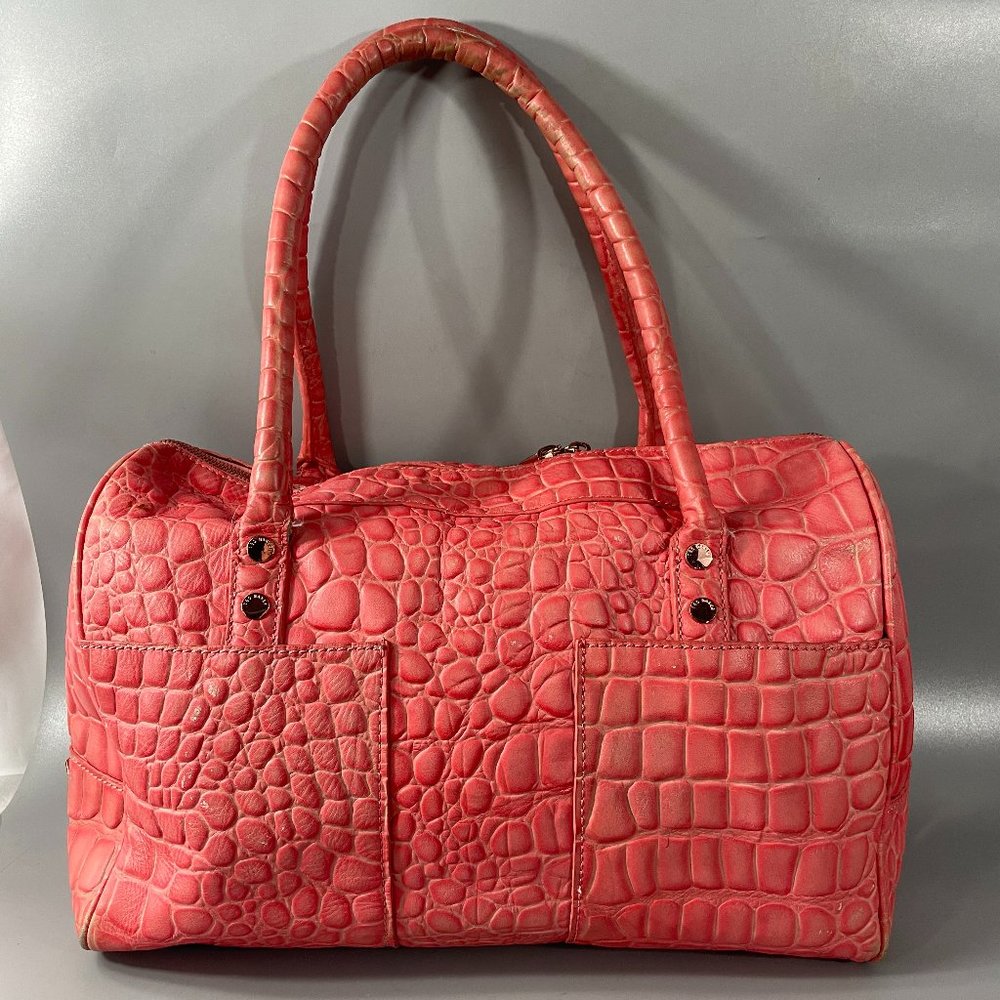 Ted Baker Croc-printed Leather Weekend Bag
